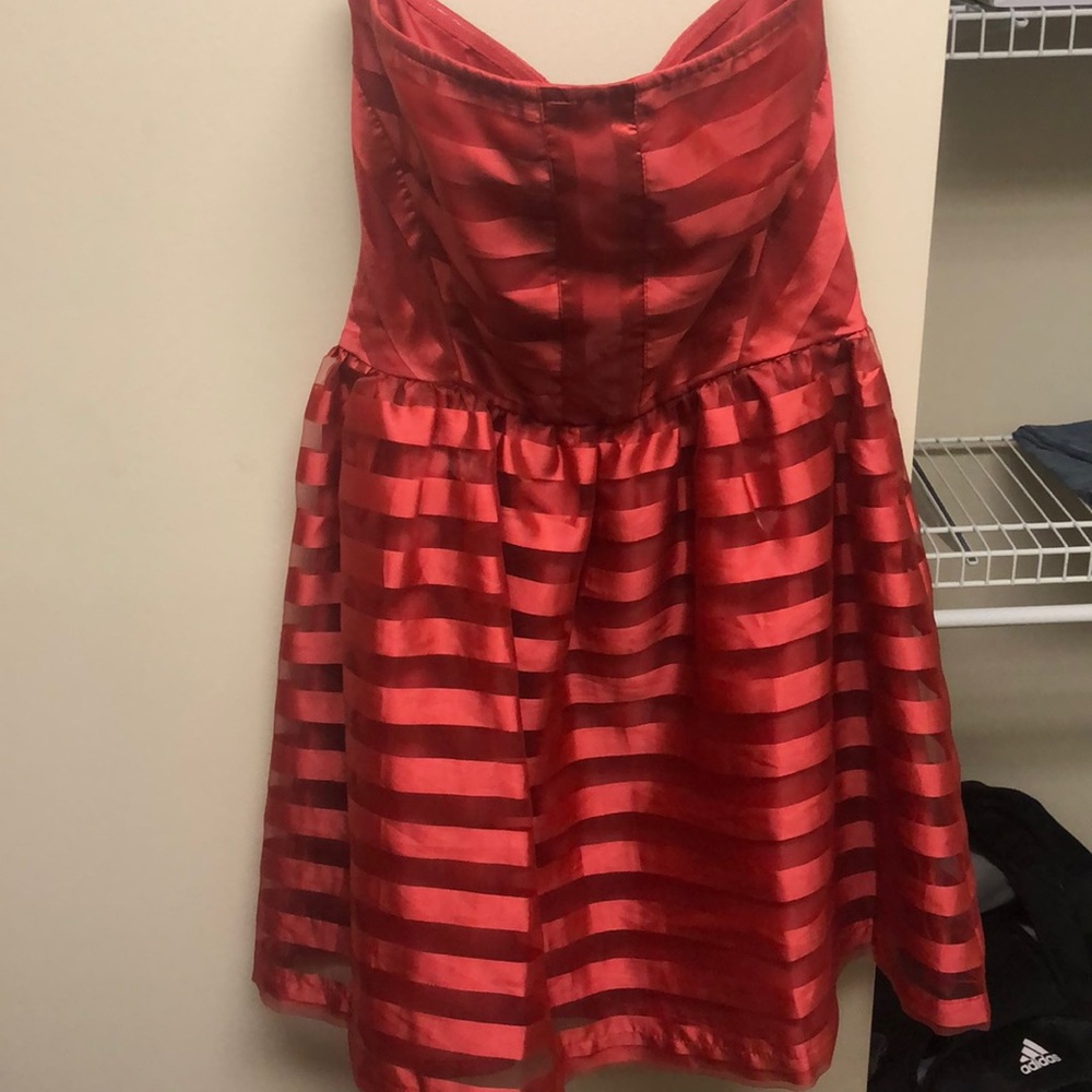 Strapless Fit & Flare Red Dress